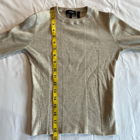 Theory Cream Ribbed Sweater - Picture 5 of 7